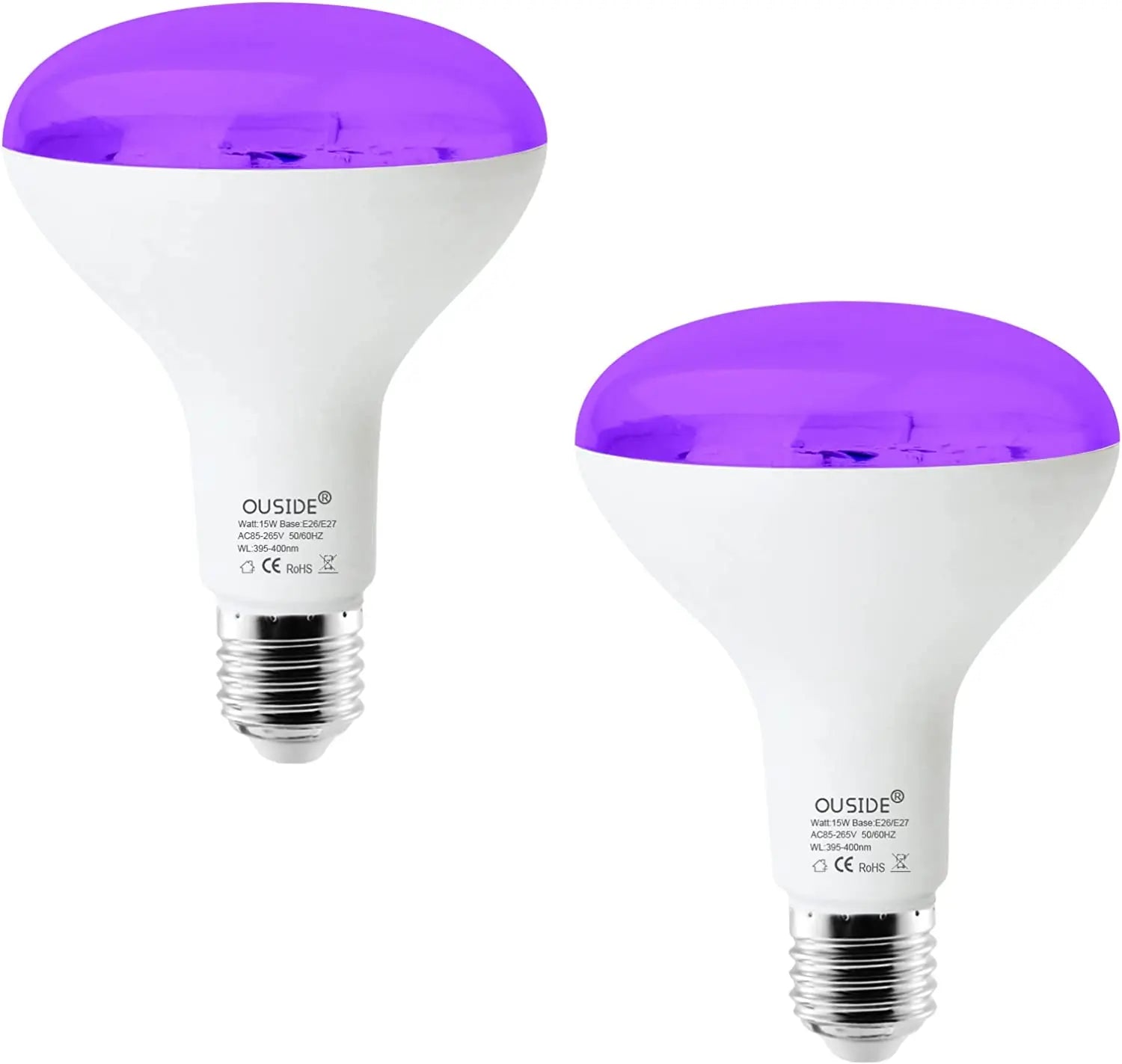 INDMIRD UV Black Light Bulb – 15W E27/E26, 395-400nm Purple Glow - Color Shrooms