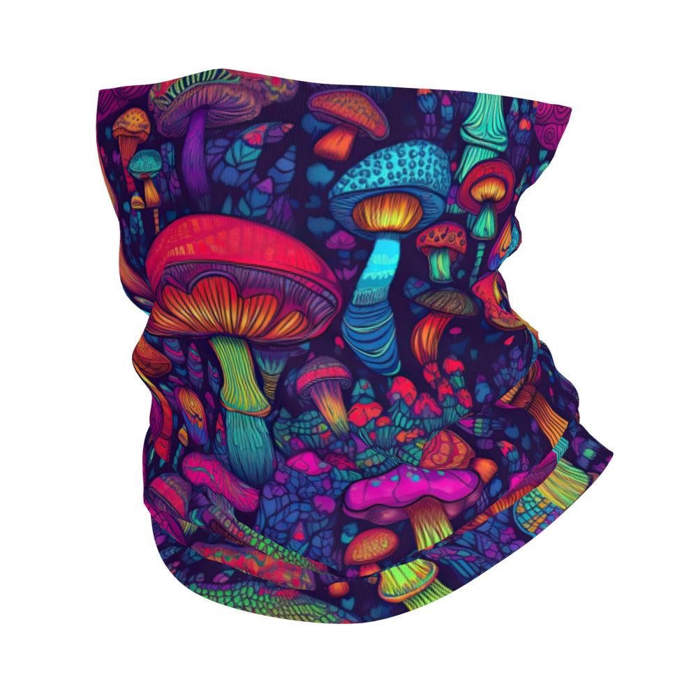 Neon Headband & Neck Warmer – 24 Psychedelic Magic Mushroom Designs - Color Shrooms