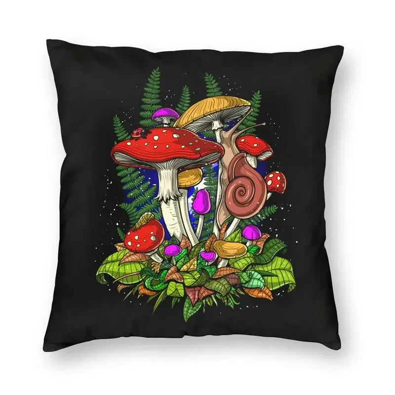 Luxury Garden of Shrooms Pillow Covers – 17 Designs for a Psychedelic Touch - Color Shrooms