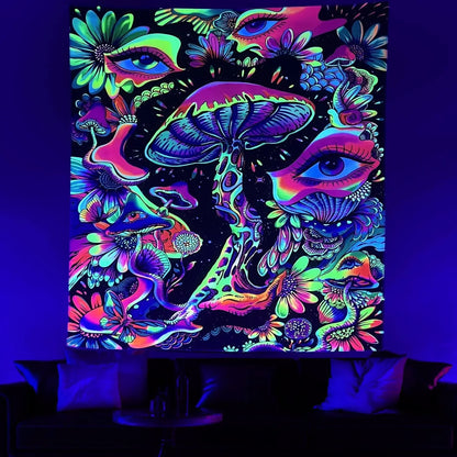 Psychedelic Tree of Life Tapestry – 13 Unique Designs That Glow Under UV Light - Color Shrooms