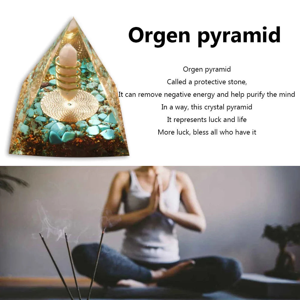 Orgonite Energy Pyramid – Amethyst Crystal Ball for Chakra Healing & Home Decor - Color Shrooms