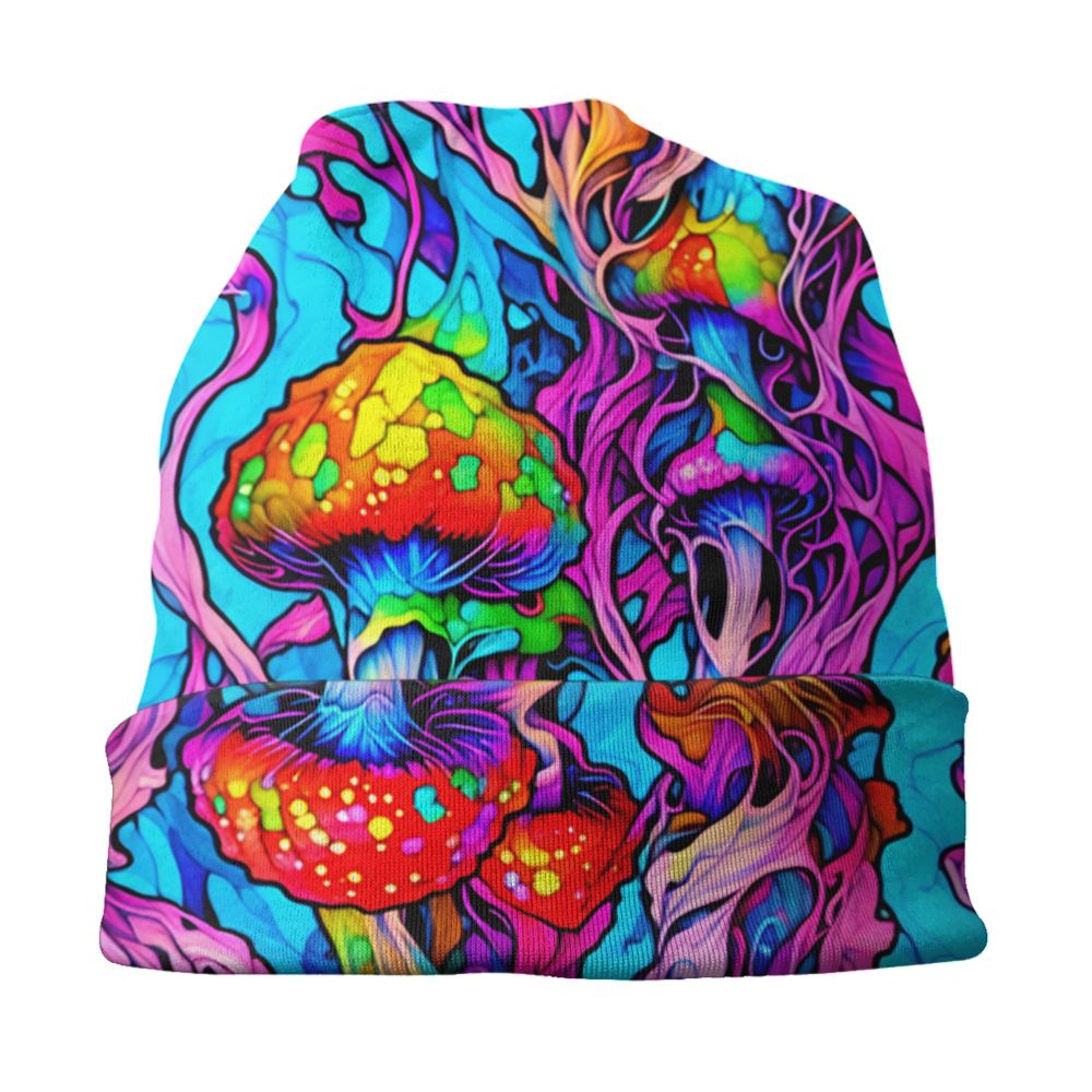 Psychedelic Magic Mushrooms Beanie – 24 Trippy Goth Designs - Color Shrooms