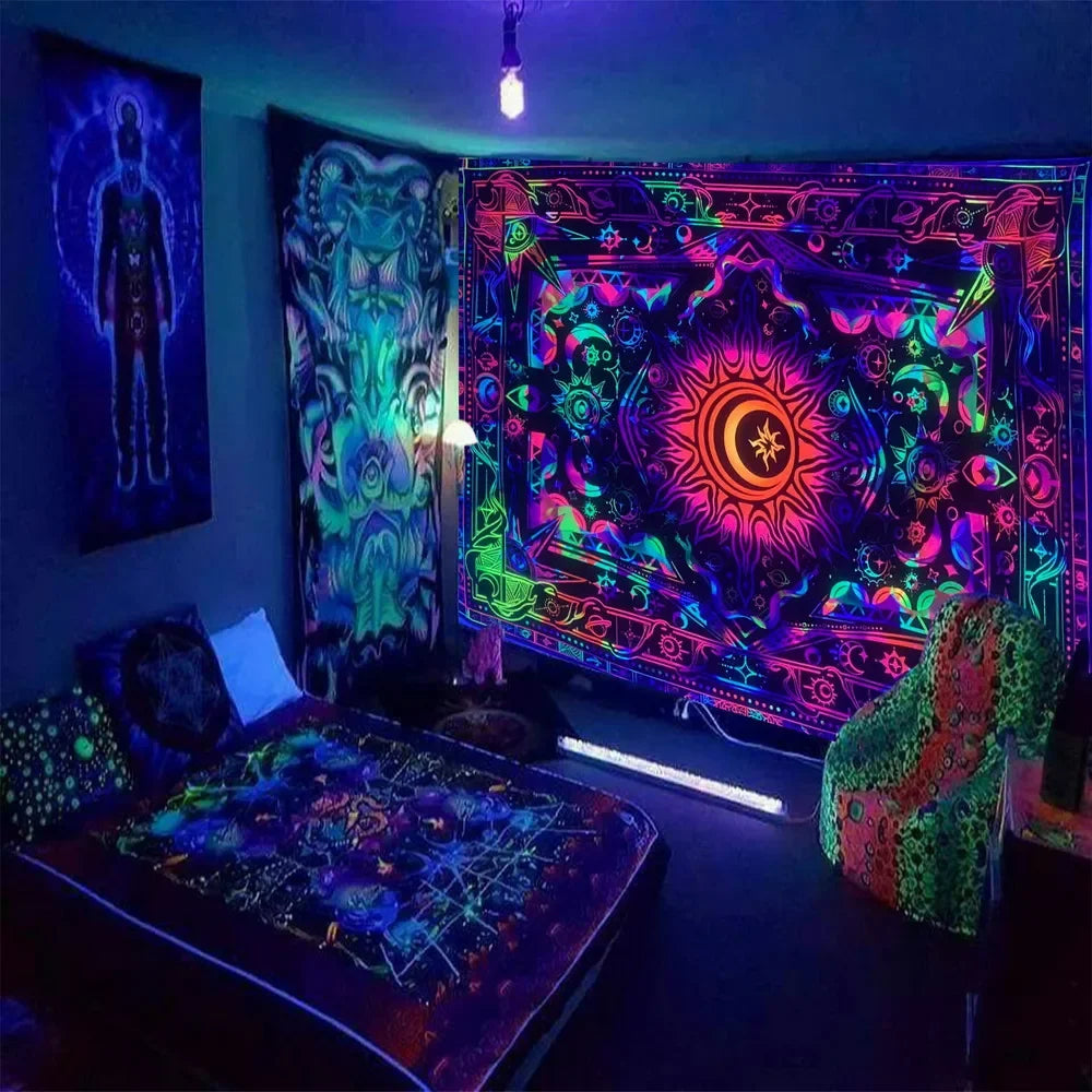 Psychedelic Tree of Life Tapestry – 13 Unique Designs That Glow Under UV Light - Color Shrooms