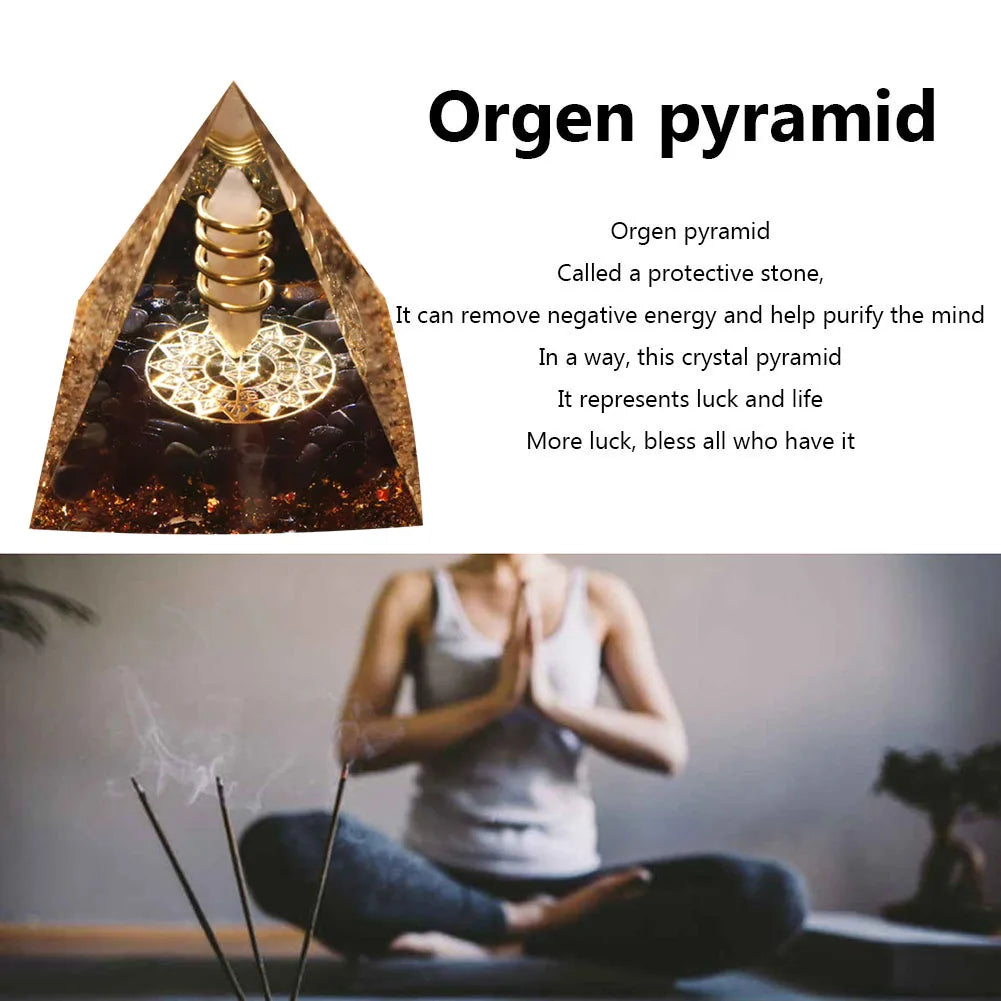 Orgonite Energy Pyramid – Amethyst Crystal Ball for Chakra Healing & Home Decor - Color Shrooms