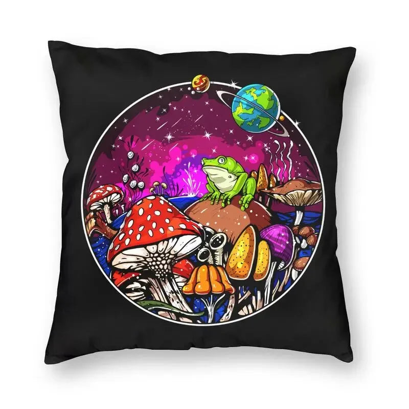 Luxury Garden of Shrooms Pillow Covers – 17 Designs for a Psychedelic Touch - Color Shrooms