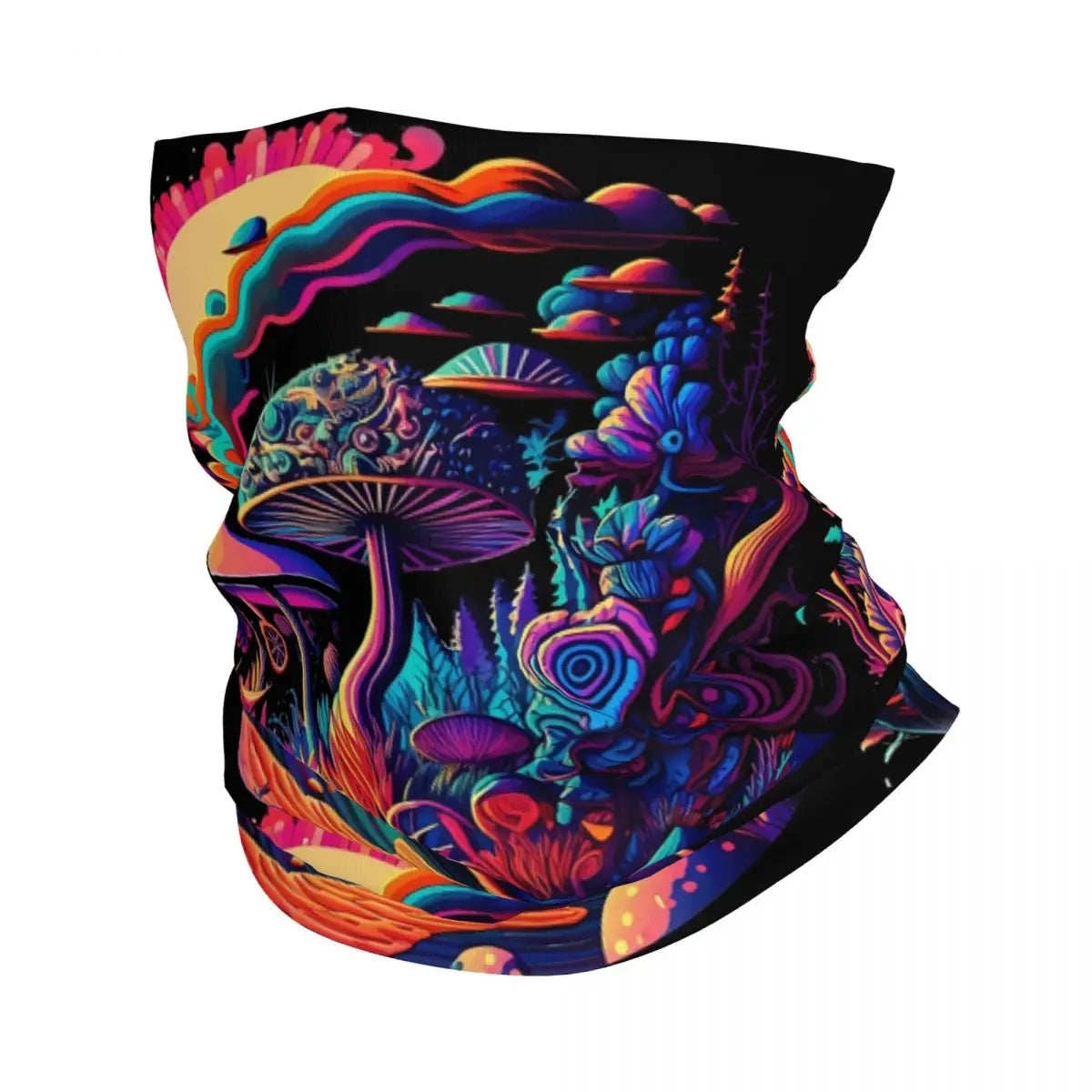 Neon Headband & Neck Warmer – 24 Psychedelic Magic Mushroom Designs - Color Shrooms