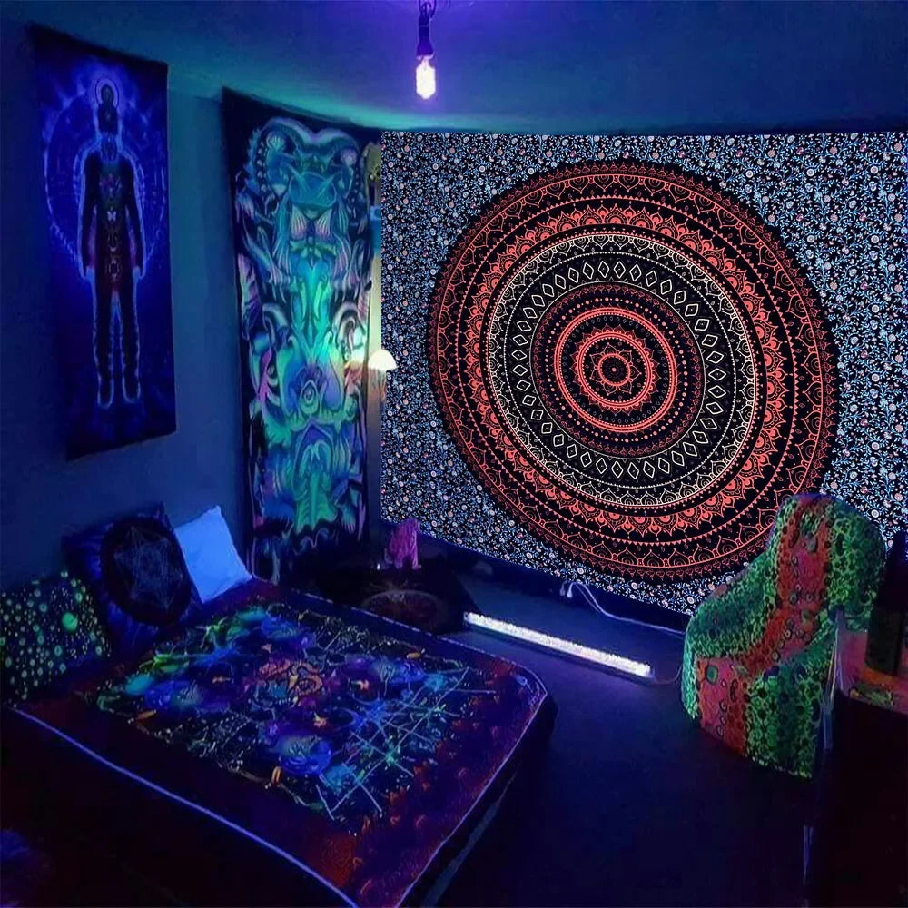 Psychedelic Tree of Life Tapestry – 13 Unique Designs That Glow Under UV Light - Color Shrooms