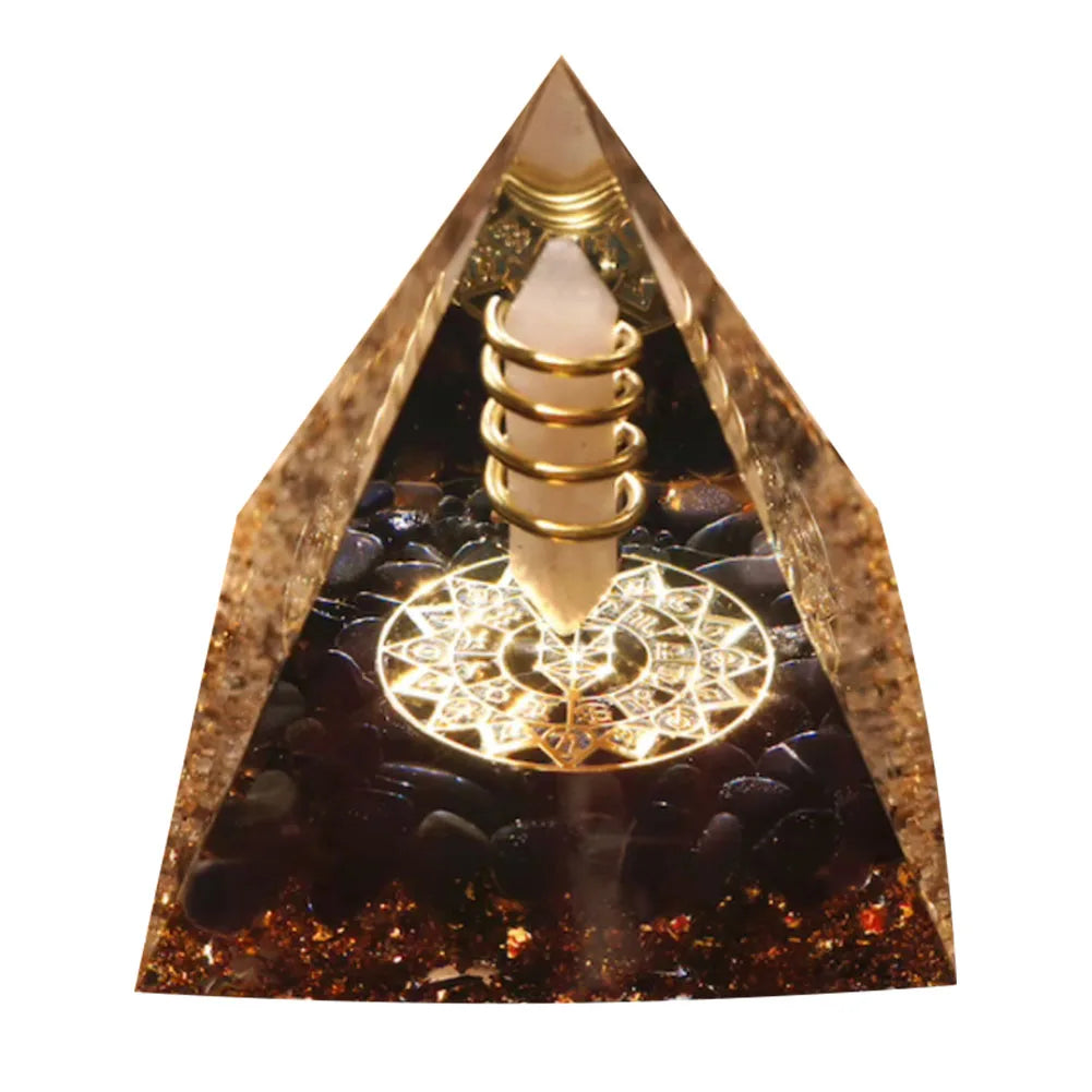 Orgonite Energy Pyramid – Amethyst Crystal Ball for Chakra Healing & Home Decor - Color Shrooms