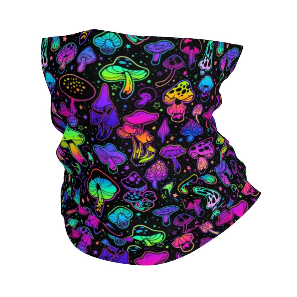 Neon Headband & Neck Warmer – 24 Psychedelic Magic Mushroom Designs - Color Shrooms