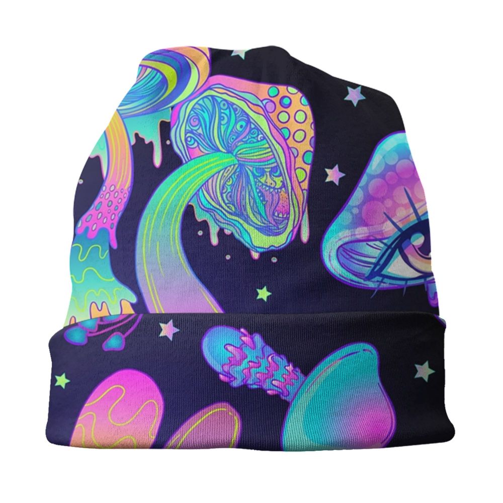 Psychedelic Magic Mushrooms Beanie – 24 Trippy Goth Designs - Color Shrooms