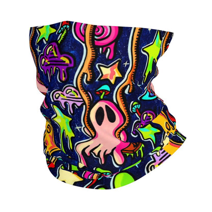 Neon Headband & Neck Warmer – 24 Psychedelic Magic Mushroom Designs - Color Shrooms