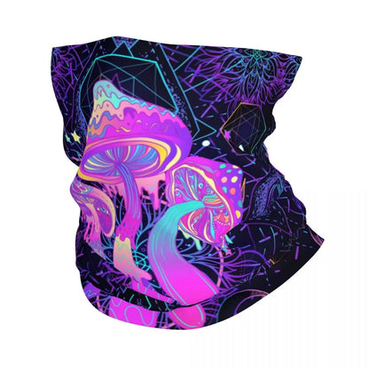 Neon Headband & Neck Warmer – 24 Psychedelic Magic Mushroom Designs - Color Shrooms