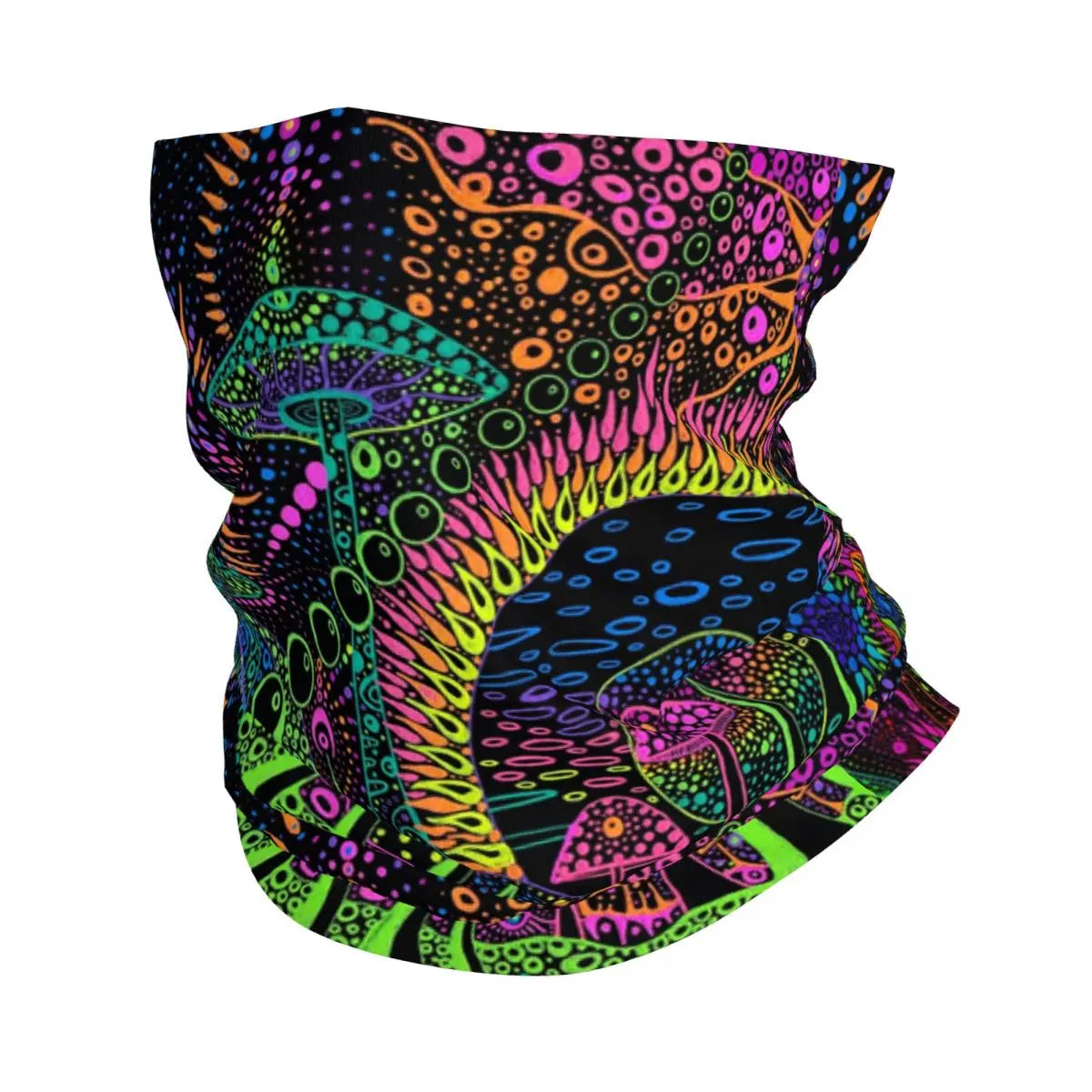 Neon Headband & Neck Warmer – 24 Psychedelic Magic Mushroom Designs - Color Shrooms