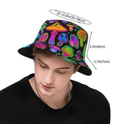 Bucket Hat Psychedelic Colorful Mushroom - 15 Designs - Color Shrooms