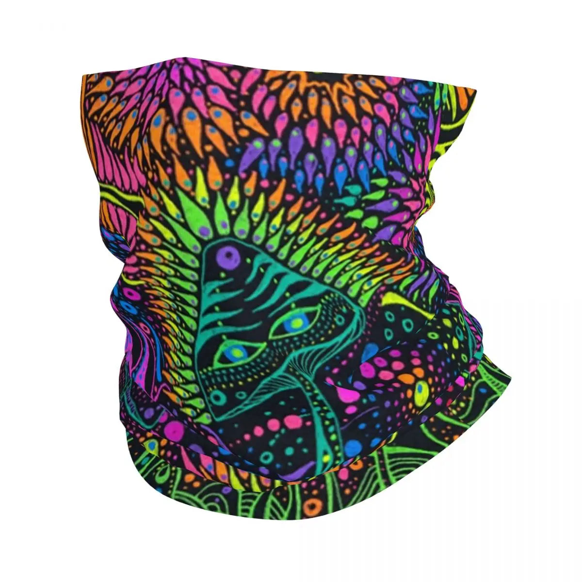 Neon Headband & Neck Warmer – 24 Psychedelic Magic Mushroom Designs - Color Shrooms