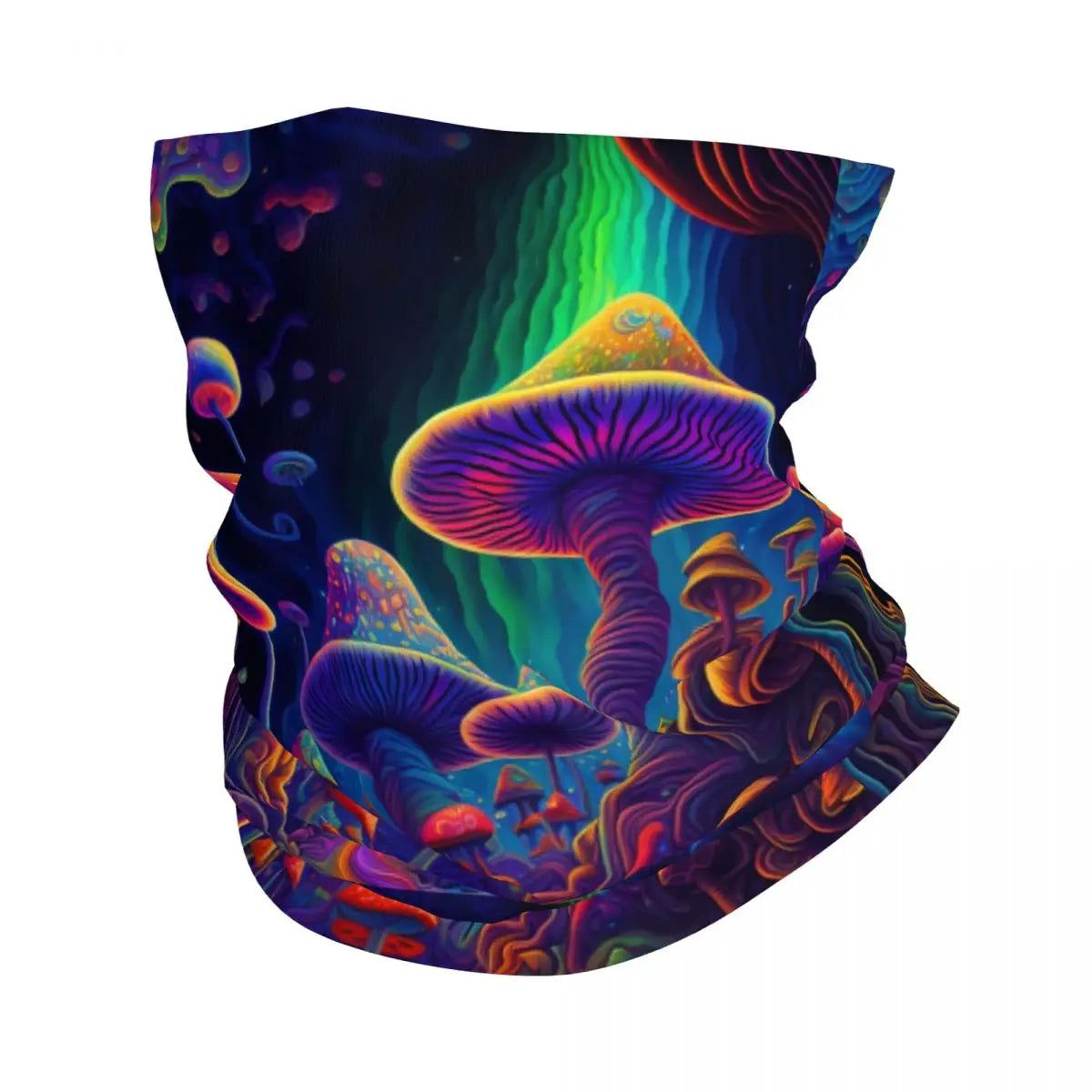 Neon Headband & Neck Warmer – 24 Psychedelic Magic Mushroom Designs - Color Shrooms