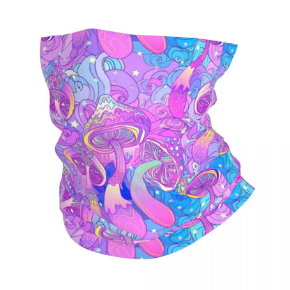 Neon Headband & Neck Warmer – 24 Psychedelic Magic Mushroom Designs - Color Shrooms