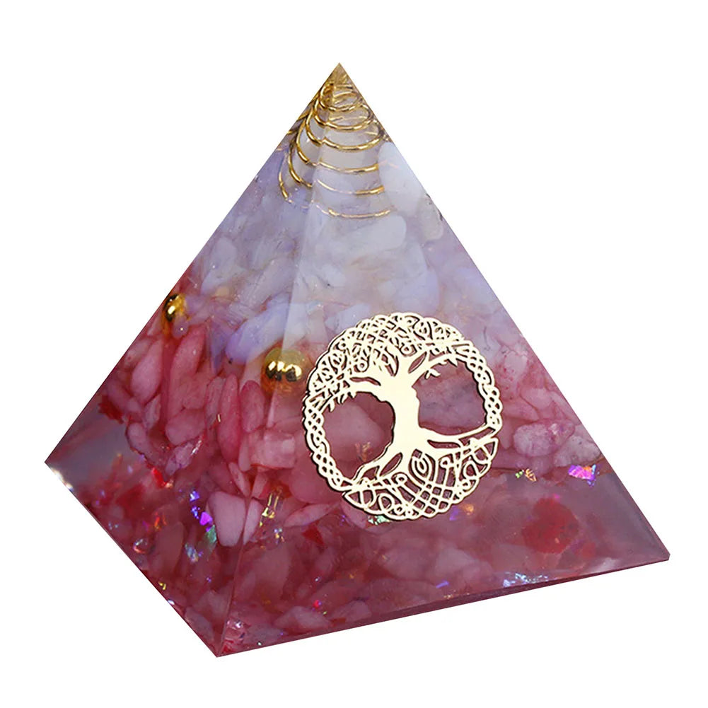 Orgonite Energy Pyramid – Amethyst Crystal Ball for Chakra Healing & Home Decor - Color Shrooms