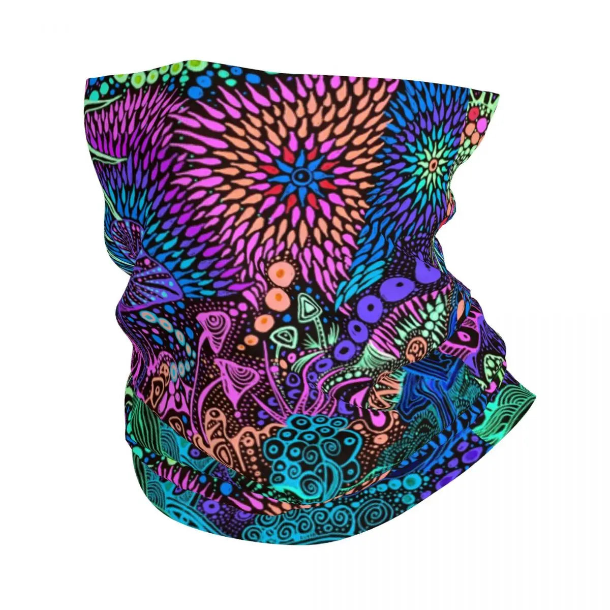 Neon Headband & Neck Warmer – 24 Psychedelic Magic Mushroom Designs - Color Shrooms