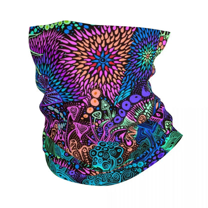 Neon Headband & Neck Warmer – 24 Psychedelic Magic Mushroom Designs - Color Shrooms