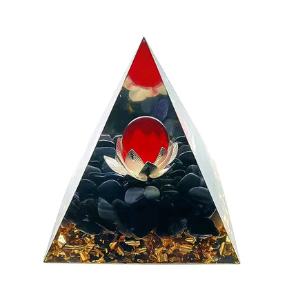 Orgonite Energy Pyramid – Amethyst Crystal Ball for Chakra Healing & Home Decor - Color Shrooms