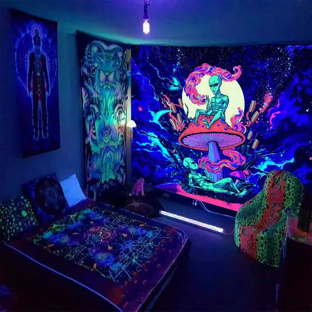 Psychedelic Tree of Life Tapestry – 13 Unique Designs That Glow Under UV Light - Color Shrooms