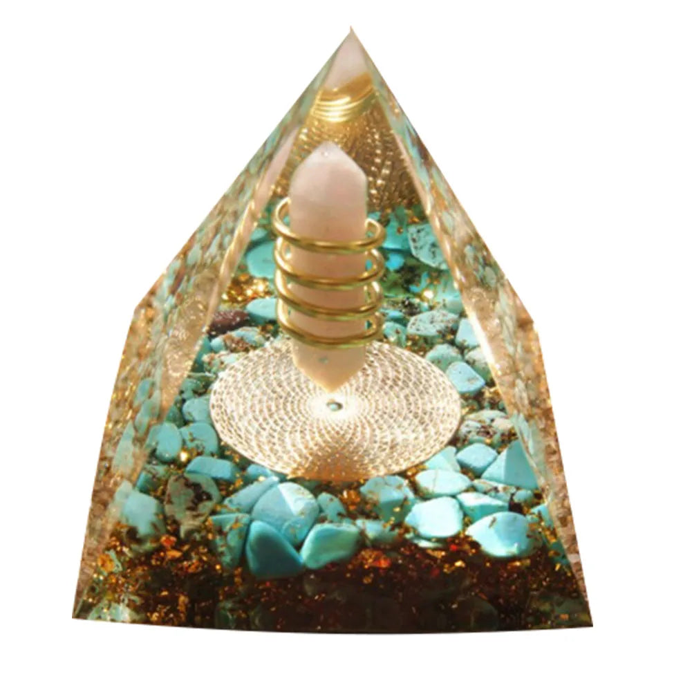 Orgonite Energy Pyramid – Amethyst Crystal Ball for Chakra Healing & Home Decor - Color Shrooms