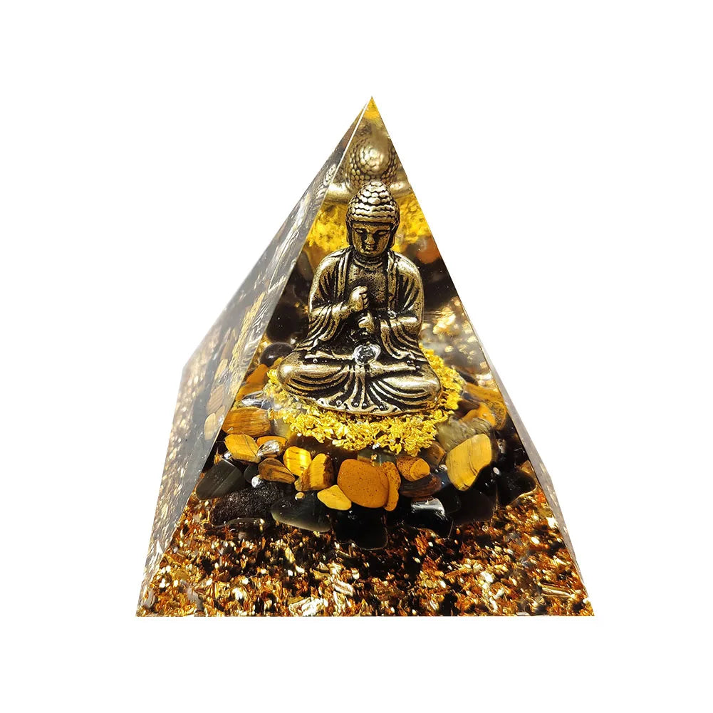 Orgonite Energy Pyramid – Amethyst Crystal Ball for Chakra Healing & Home Decor - Color Shrooms