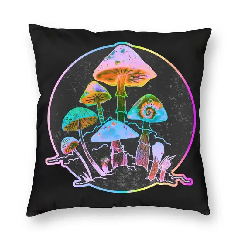 Luxury Garden of Shrooms Pillow Covers – 17 Designs for a Psychedelic Touch - Color Shrooms