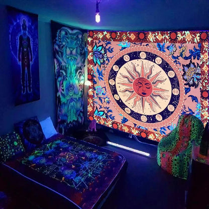 Psychedelic Tree of Life Tapestry – 13 Unique Designs That Glow Under UV Light - Color Shrooms