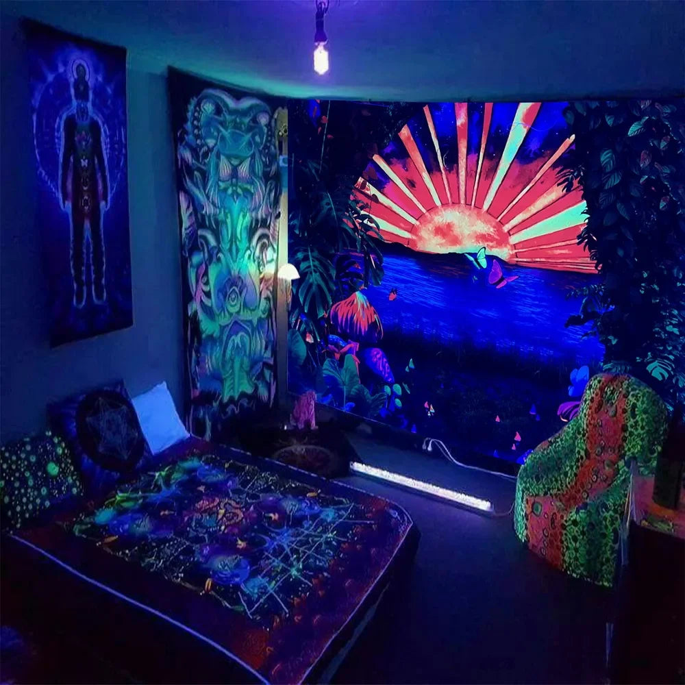 Psychedelic Tree of Life Tapestry – 13 Unique Designs That Glow Under UV Light - Color Shrooms