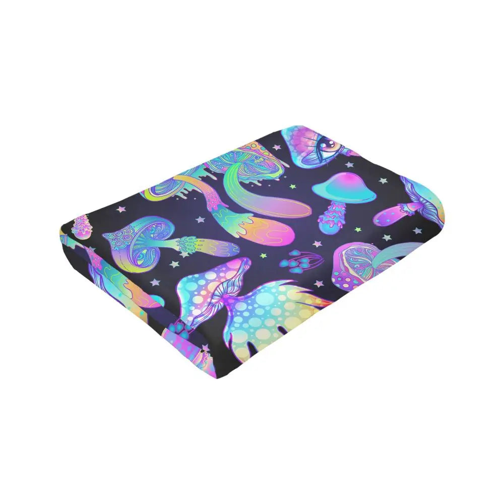 Magic Mushrooms Psychedelic Velvet Blanket - Color Shrooms