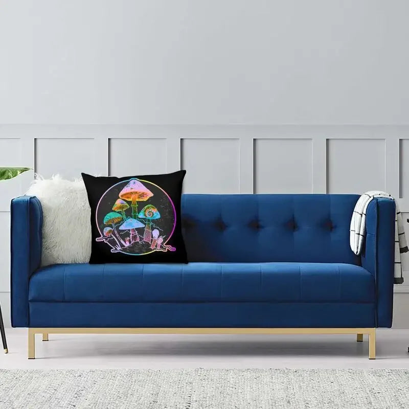 Luxury Garden of Shrooms Pillow Covers – 17 Designs for a Psychedelic Touch - Color Shrooms