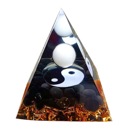 Orgonite Energy Pyramid – Amethyst Crystal Ball for Chakra Healing & Home Decor - Color Shrooms