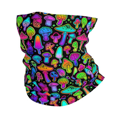 Neon Headband & Neck Warmer – 24 Psychedelic Magic Mushroom Designs - Color Shrooms