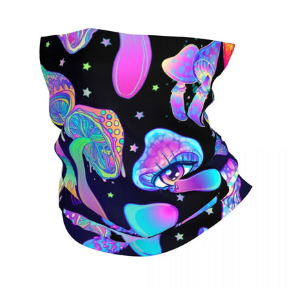 Neon Headband & Neck Warmer – 24 Psychedelic Magic Mushroom Designs - Color Shrooms