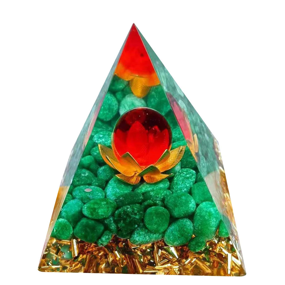 Orgonite Energy Pyramid – Amethyst Crystal Ball for Chakra Healing & Home Decor - Color Shrooms