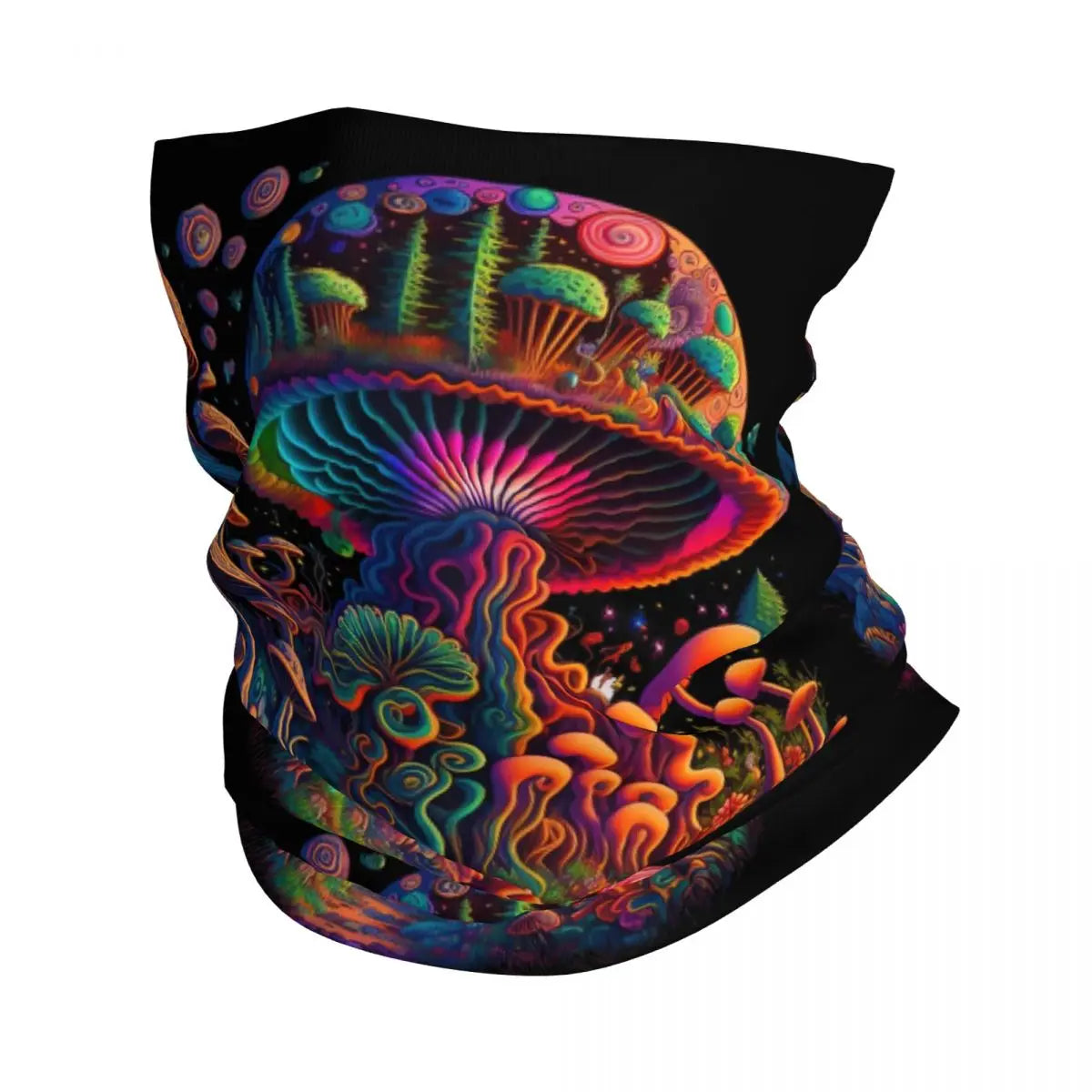 Neon Headband & Neck Warmer – 24 Psychedelic Magic Mushroom Designs - Color Shrooms