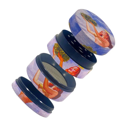 50mm Angel Design Herb Grinder – 4-Layer Metal Grinder - Color Shrooms