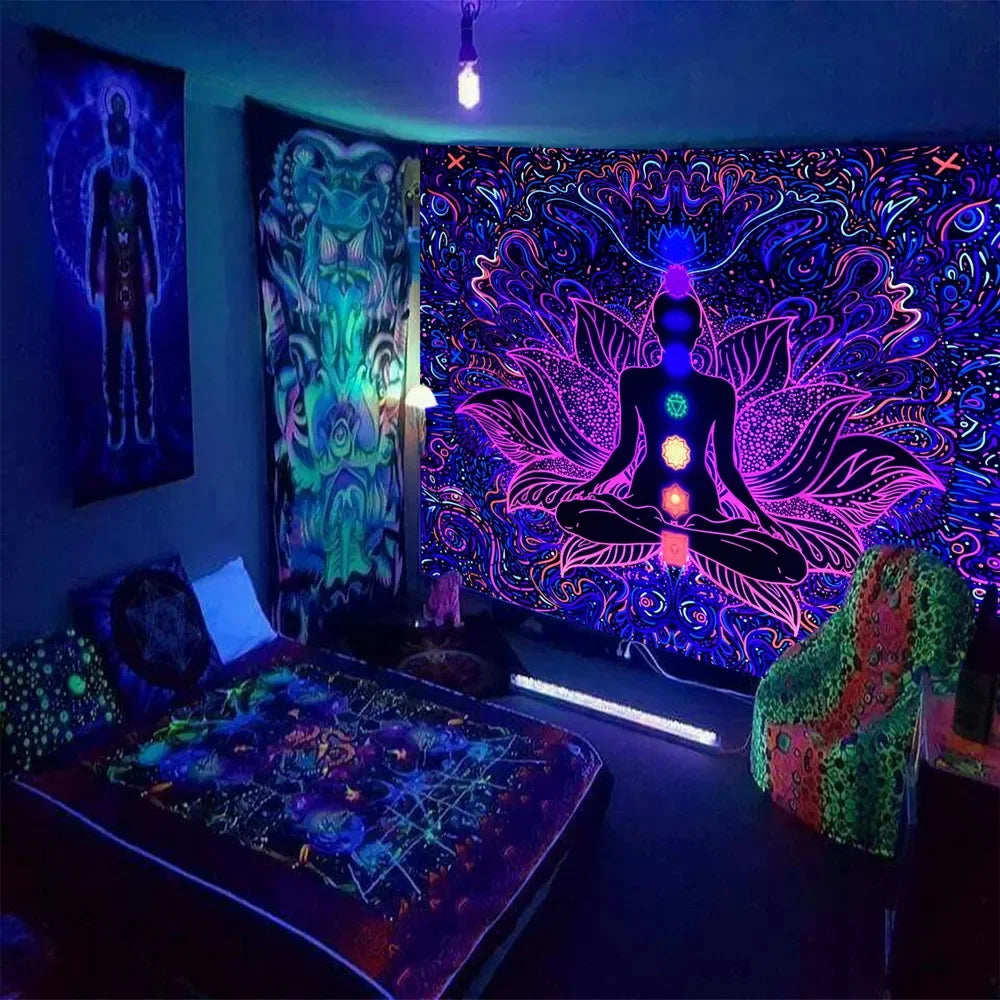 Psychedelic Tree of Life Tapestry – 13 Unique Designs That Glow Under UV Light - Color Shrooms